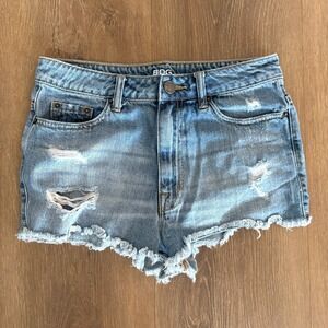 BDG Urban Outfitters Size 27 High Rise Dree Cheeky Shorts Distressed Frayed Hem